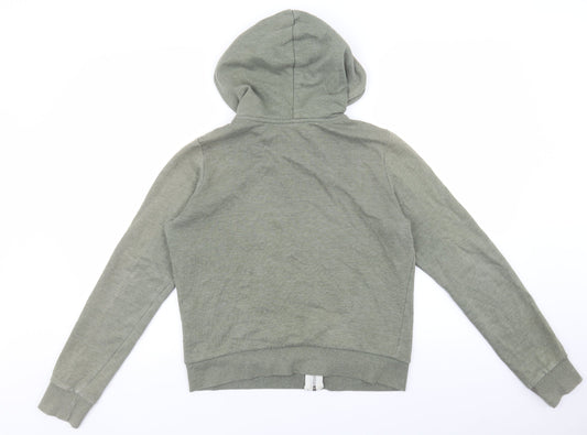 Divided by H&M Womens Green Cotton Full Zip Sweatshirt Size S Zip