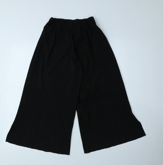 ASOS Womens Black Polyester Cropped Trousers Size 8 L20 in Regular
