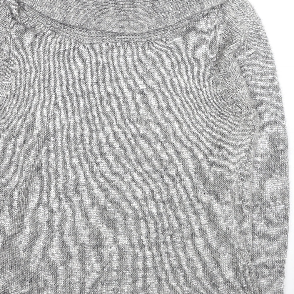 Crew Clothing Womens Grey Roll Neck Nylon Pullover Jumper Size L