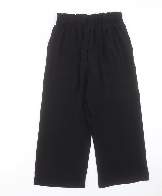 New Look Womens Black Polyester Trousers Size 6 L21 in Regular Tie