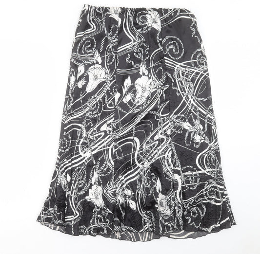 Saloos Womens Blue Geometric Polyester A-Line Skirt Size 14