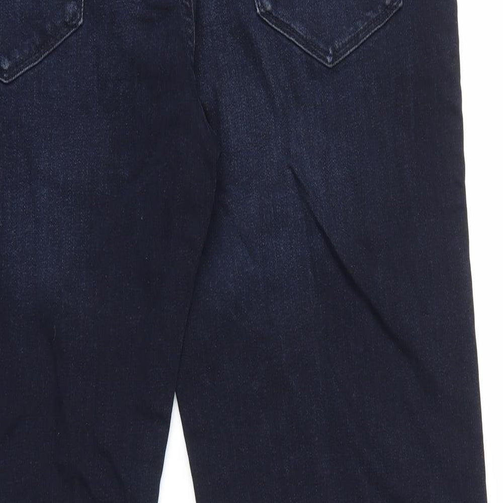 Marks and Spencer Womens Blue Cotton Straight Jeans Size 36 in L31 in Regular Zip