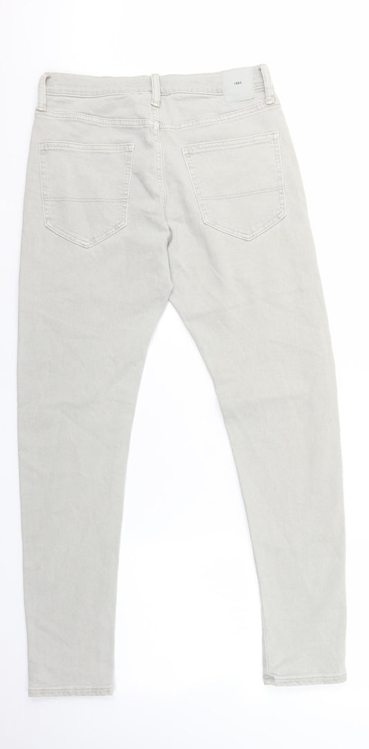 Marks and Spencer Womens Grey Cotton Skinny Jeans Size 30 in L29 in Regular Tie