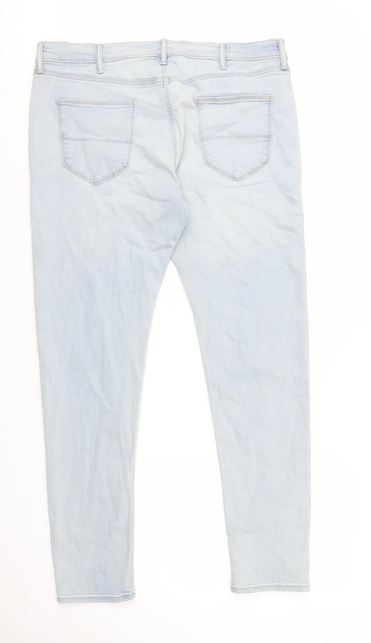 Marks and Spencer Womens Blue Cotton Skinny Jeans Size 38 in L30.5 in Regular Zip