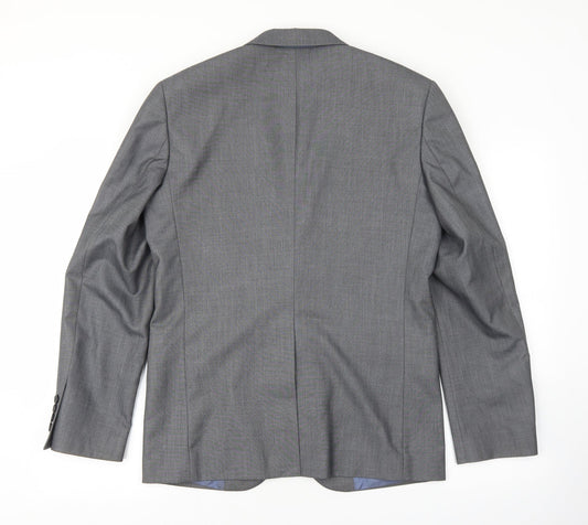 Cedar Wood State Mens Grey Polyester Jacket Suit Jacket Size S
