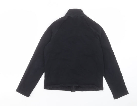 Marks and Spencer Womens Black Cotton Full Zip Sweatshirt Size 10 Zip