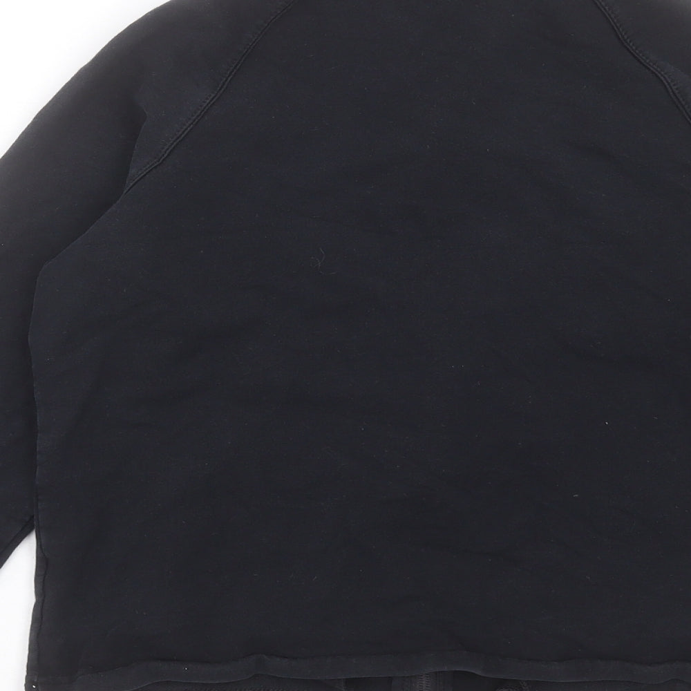 Marks and Spencer Womens Black Cotton Full Zip Sweatshirt Size 10 Zip