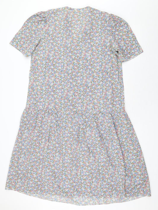 Mums The Word Womens Multicoloured Floral Polyester A-Line Size 12 Collared Button