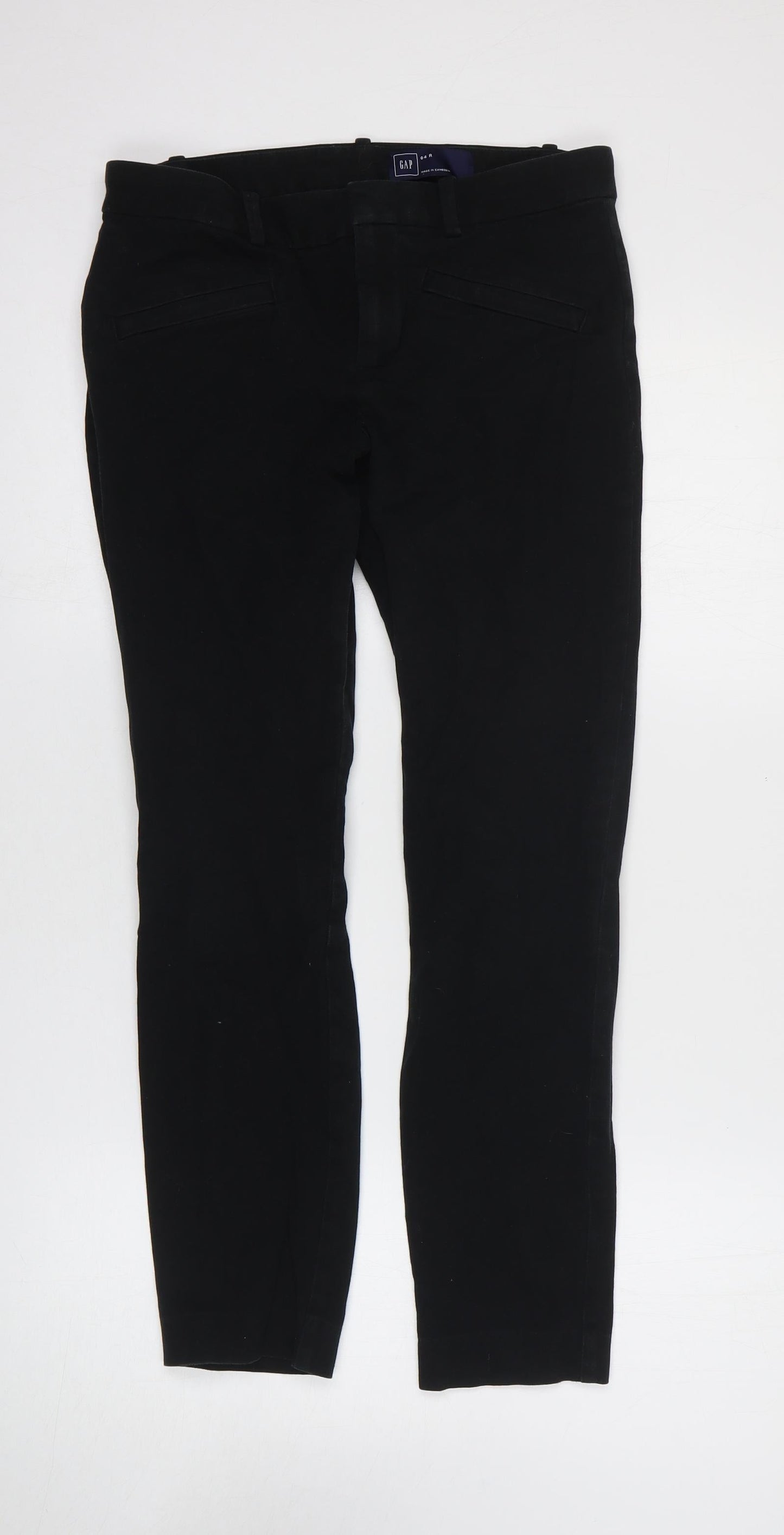 Gap Womens Black Cotton Straight Jeans Size 4 L25 in Regular Zip