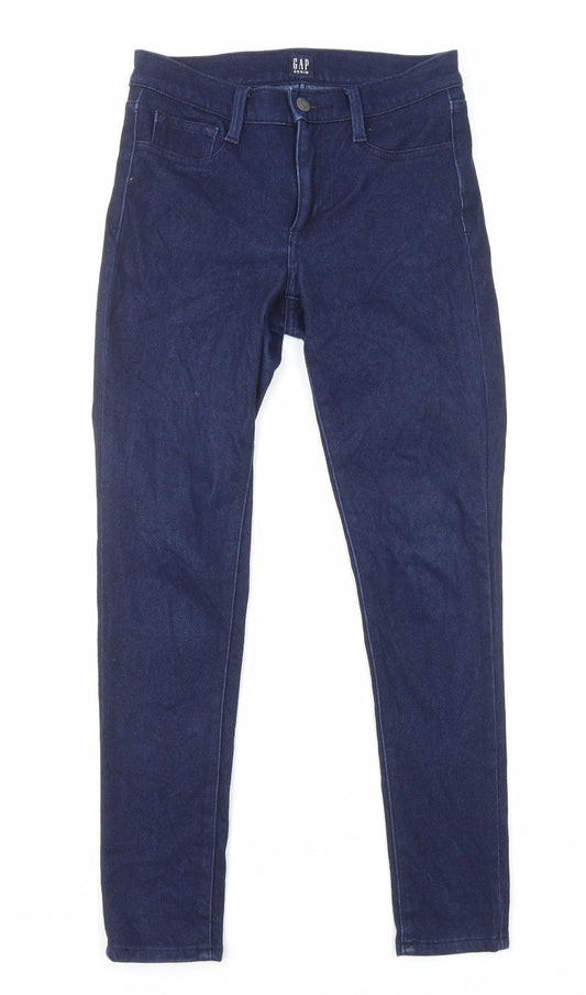 Gap Womens Blue Cotton Straight Jeans Size 6 L27 in Regular Zip