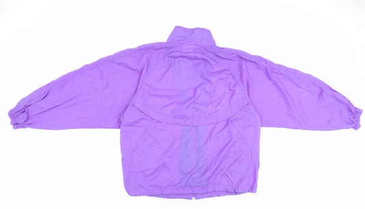 Reebok Womens Purple Rain Coat Coat Size M Zip