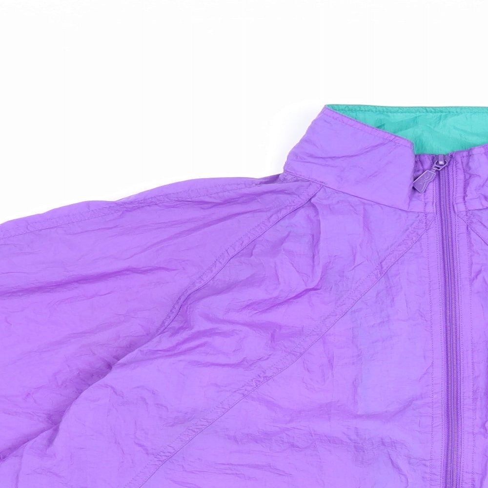 Reebok Womens Purple Rain Coat Coat Size M Zip