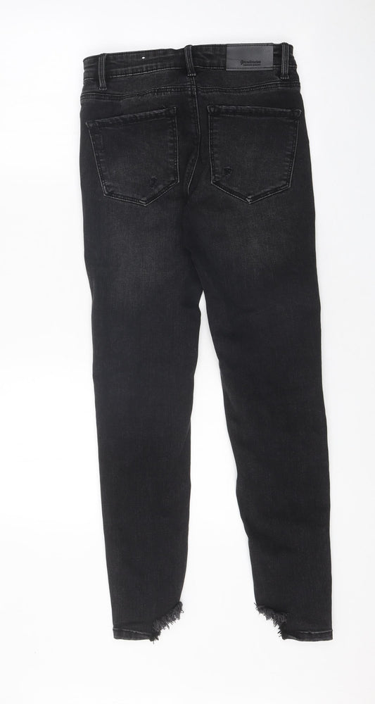 Stradivarius Womens Black Cotton Skinny Jeans Size 6 L28 in Regular Zip