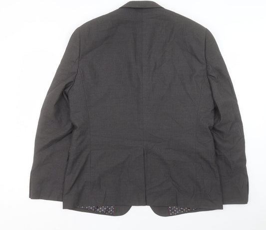 NEXT Mens Grey Polyester Jacket Suit Jacket Size 44
