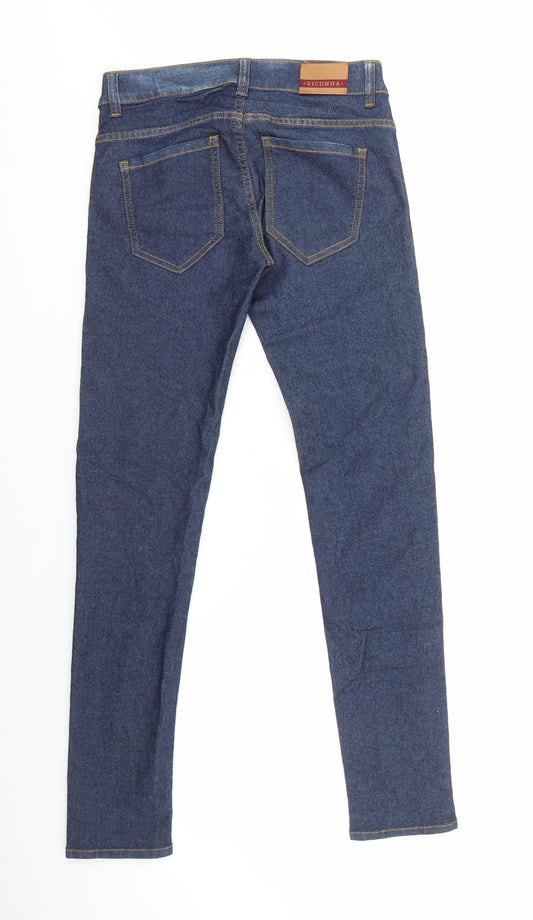 Vicunha Womens Blue Cotton Skinny Jeans Size 27 in L28.5 in Regular Zip