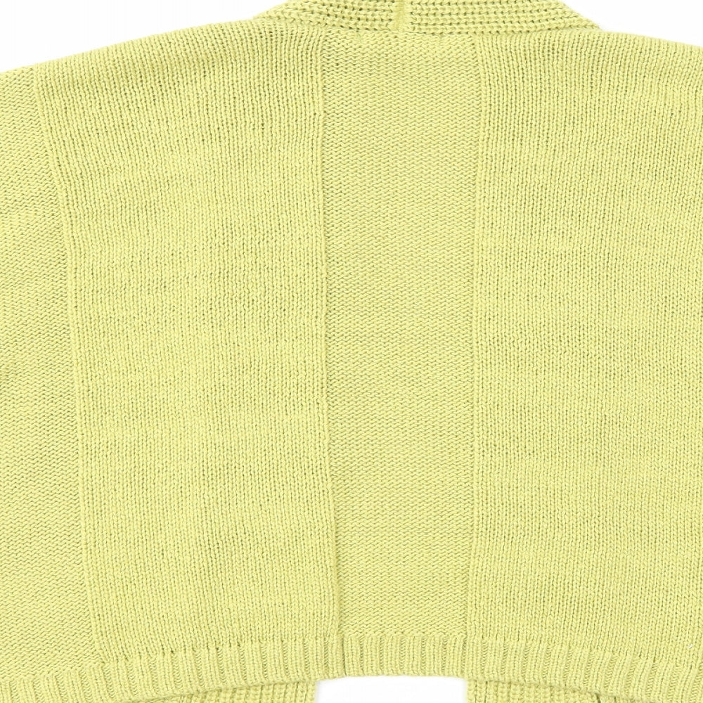Marks and Spencer Womens Green V-Neck Acrylic Cardigan Jumper Size 10