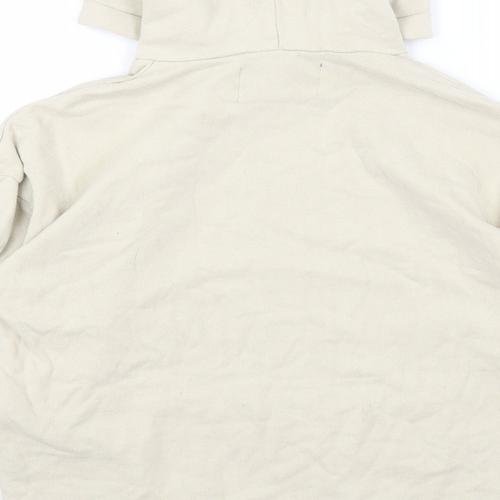 River Island Mens Beige Cotton Pullover Hoodie Size XS