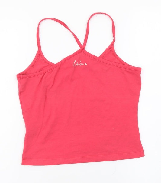 Umbro Womens Pink Cotton Cropped Tank Size 8 Scoop Neck