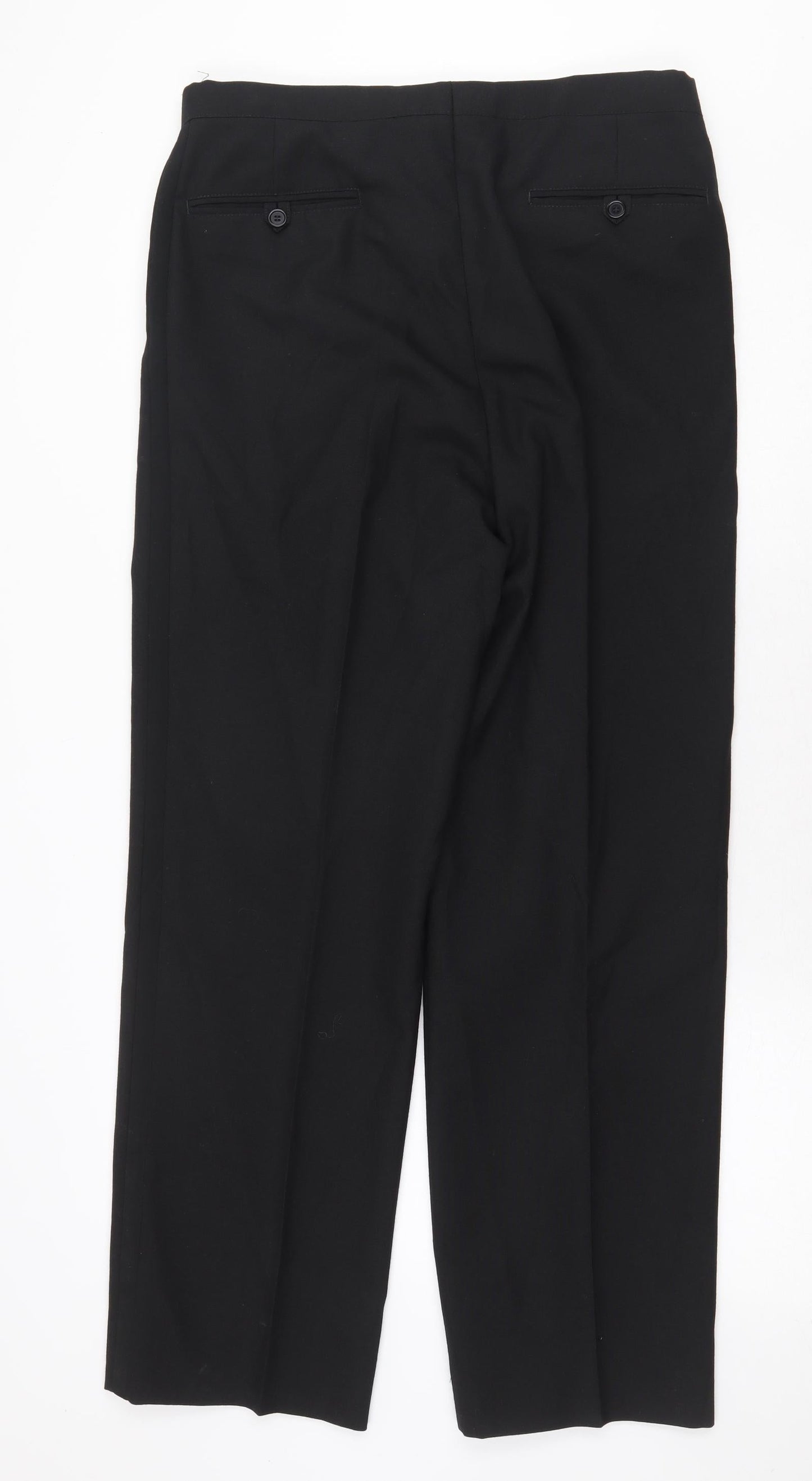 Varteks International Mens Black Polyester Trousers Size 34 in Regular Zip