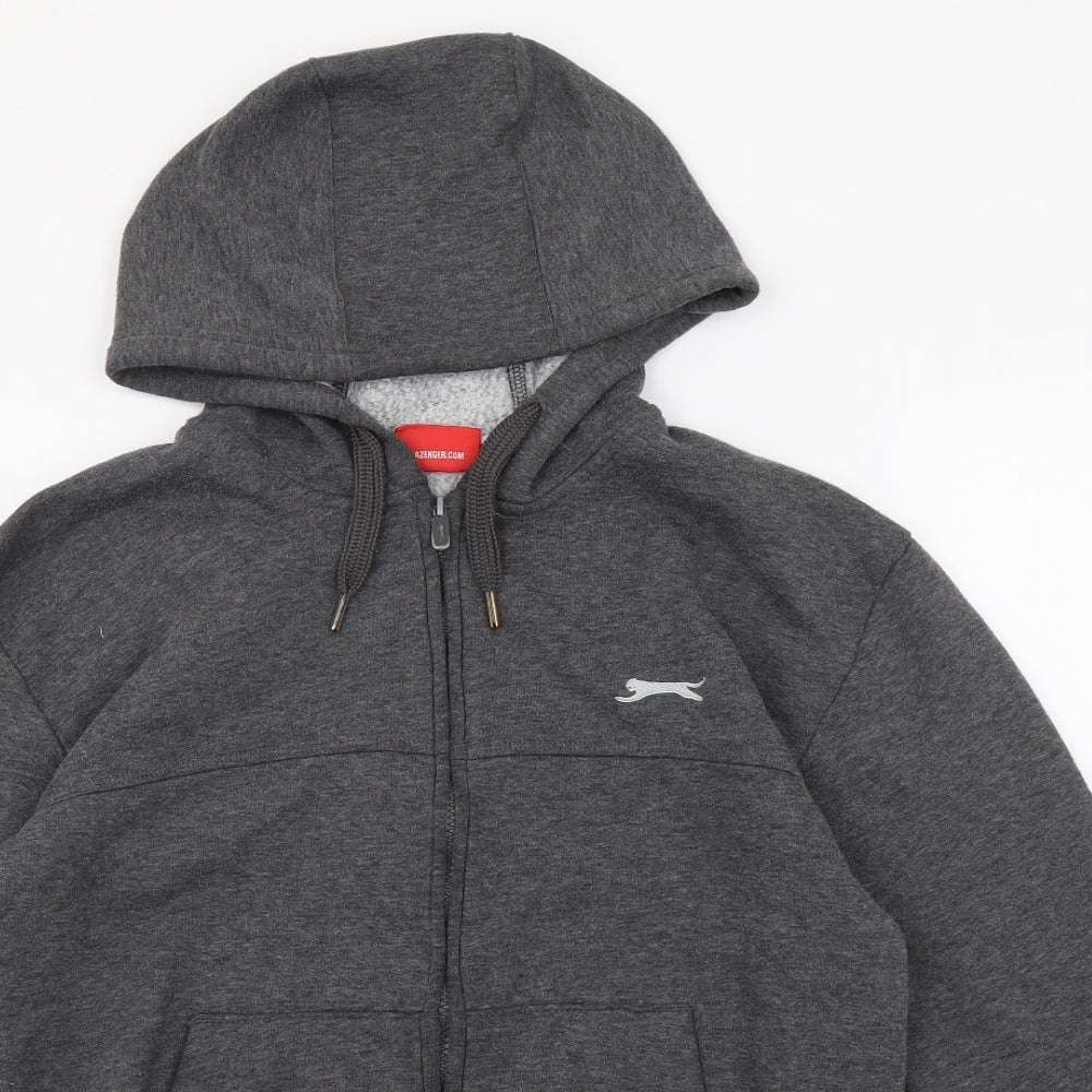 Slazenger Mens Grey Polyester Full Zip Hoodie Size XS
