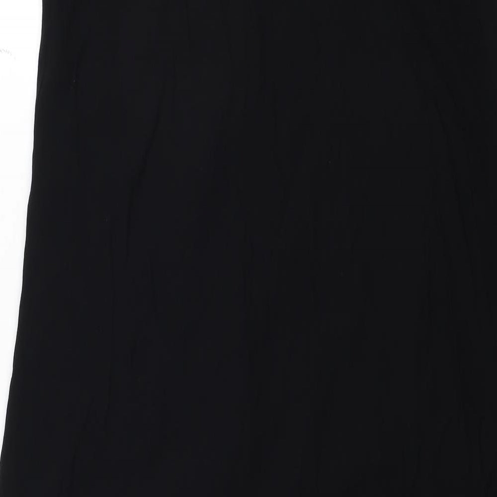 Warehouse Womens Black Viscose Tank Dress Size 12 Square Neck Zip
