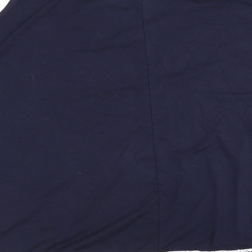 Emery Rose Womens Blue Polyester Basic Tank Size 4XL V-Neck