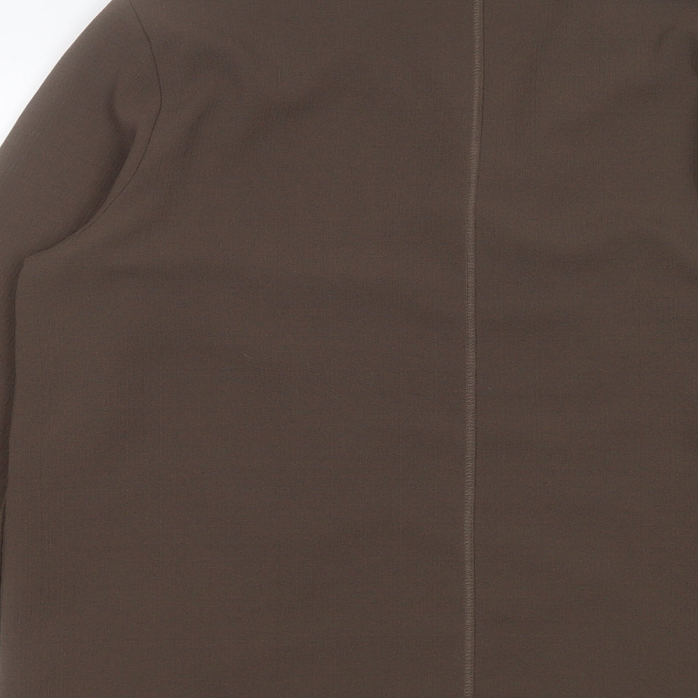 Doris Stretch Womens Brown Jacket Size 14 Hook & Eye