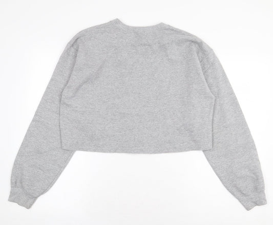 Topshop Womens Grey Cotton Pullover Sweatshirt Size M Pullover