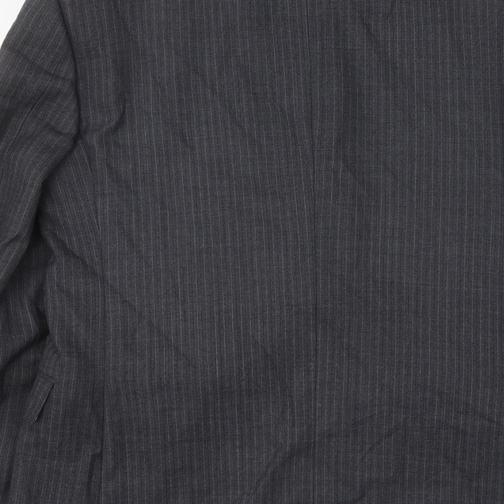 Marks and Spencer Mens Grey Striped Wool Jacket Suit Jacket Size 38