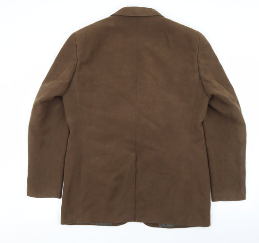 Greenwoods Mens Brown Polyester Jacket Blazer Size 40