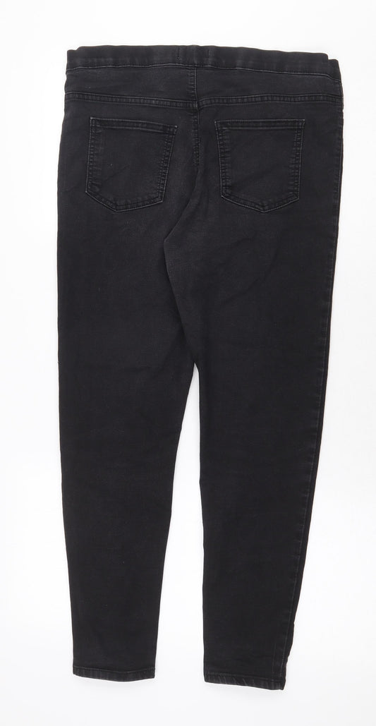 Preworn Womens Black Cotton Jegging Jeans Size 32 in Regular