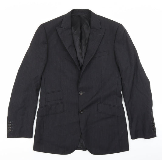 Moss Bespoke Mens Grey Polyester Jacket Blazer Size 38
