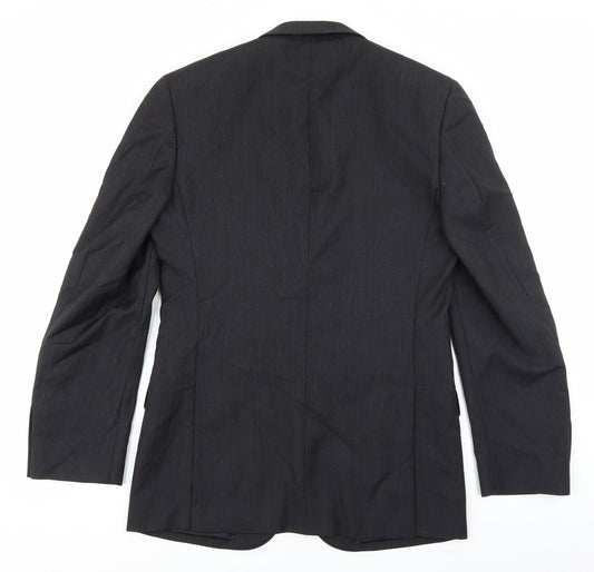 Moss Bespoke Mens Grey Polyester Jacket Blazer Size 38