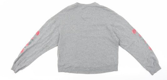 Womens UK XS Regular Hollister Grey Pullover Sweatshirt