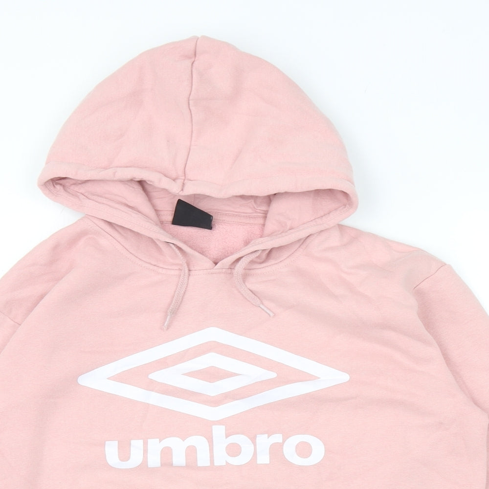 Umbro Womens Pink Cotton Pullover Hoodie Size XS Pullover