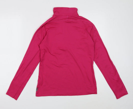 City Mountain Passion Womens Pink Polyester Pullover Casual Size XS High Neck Zip