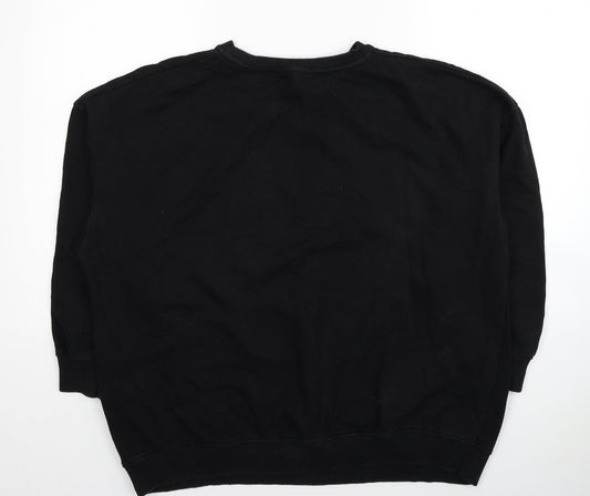 Primark Womens Black Cotton Pullover Sweatshirt Size 10 Pullover