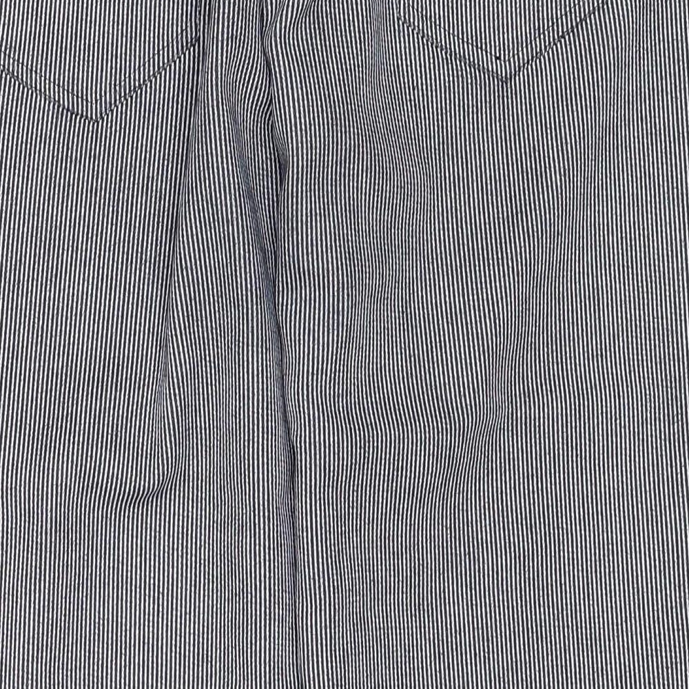 E-vie Womens Multicoloured Striped Cotton Straight Jeans Size 14 Regular Zip