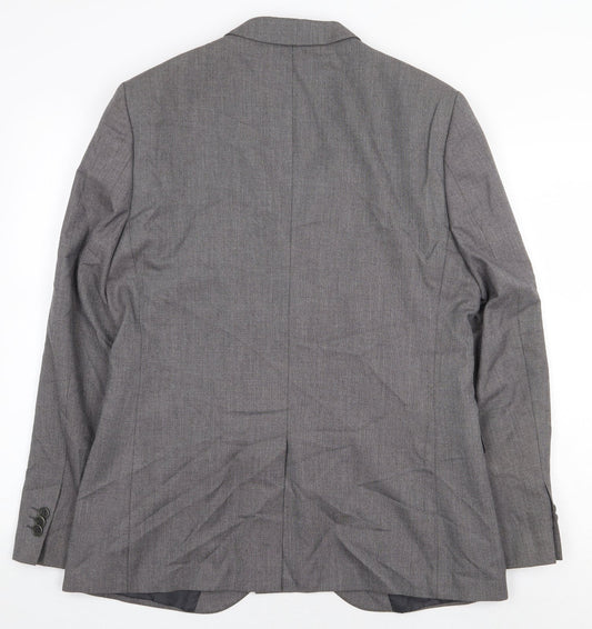 River Island Mens Grey Polyester Jacket Blazer Size 42