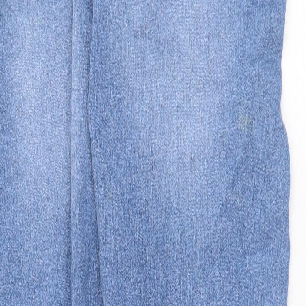 H&M Womens Blue Cotton Skinny Jeans Size 8 Regular Zip