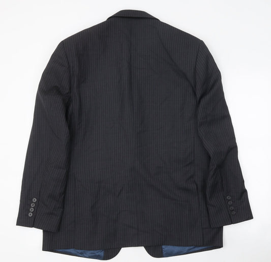 Asto&Gunn Mens Grey Striped Wool Jacket Blazer Size 42