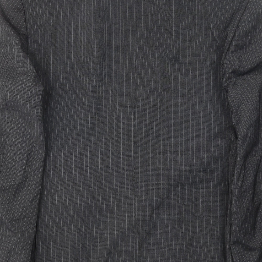 NEXT Mens Grey Striped Polyester Jacket Blazer Size 40