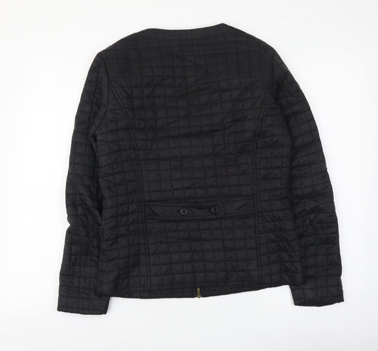 Incorporate Wear Womens Black Quilted Jacket Size S Zip