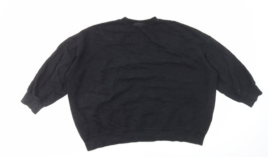Monki Womens Black Cotton Pullover Sweatshirt Size M Pullover