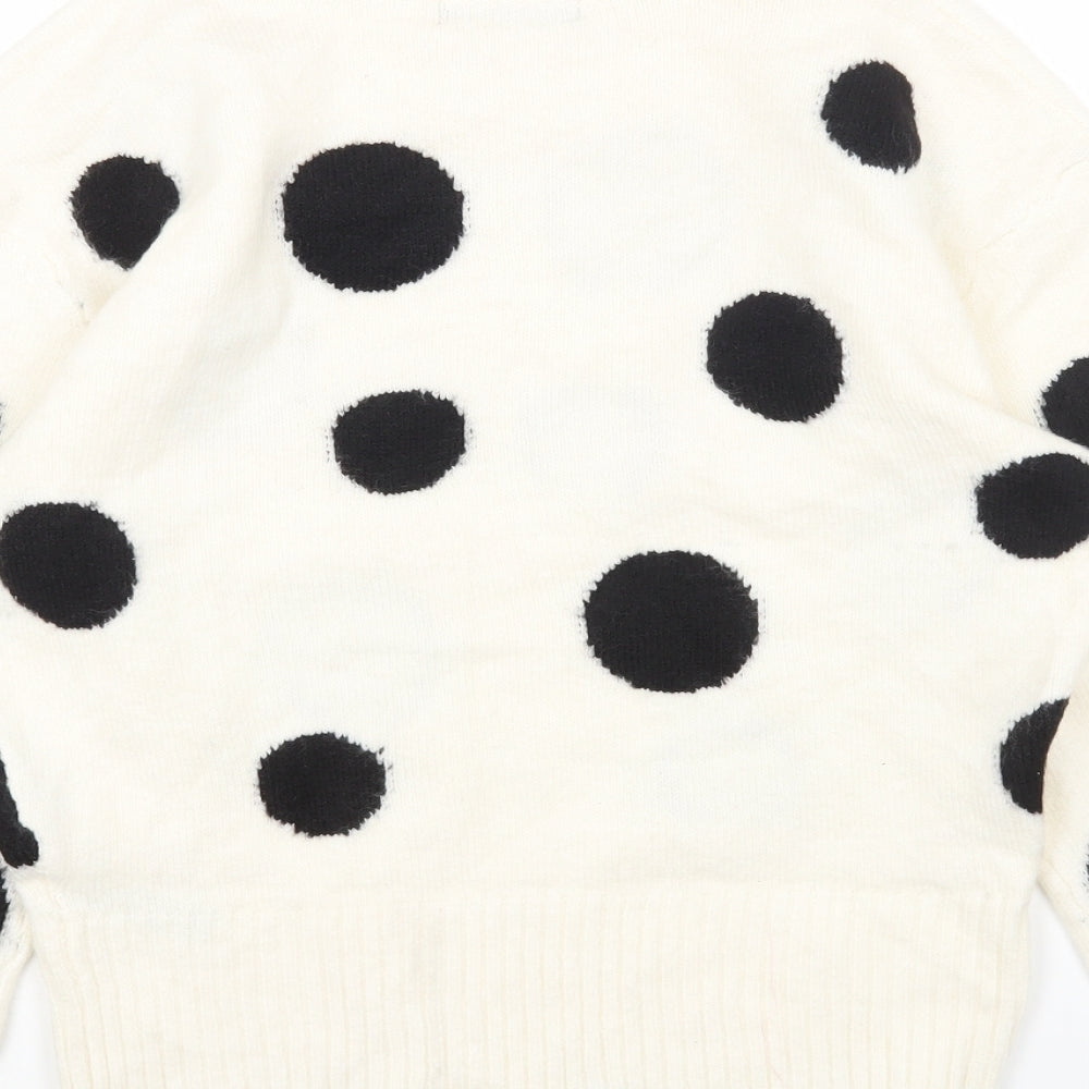 Marks and Spencer Womens Multicoloured Round Neck Polka Dot Acrylic Pullover Jumper Size S