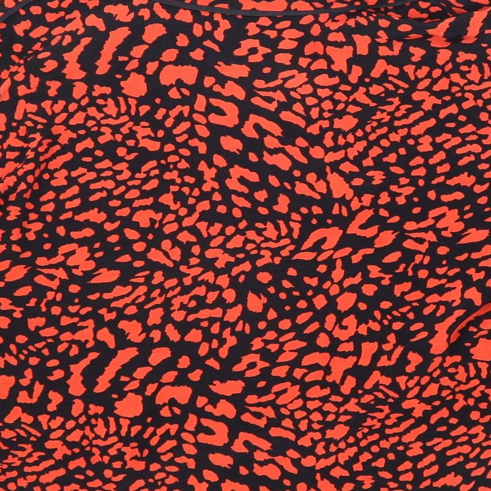 Topshop Womens Red Animal Print 100% Viscose Jacket Suit Jacket Size 10