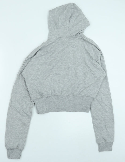 PRETTYLITTLETHING Womens Grey Cotton Pullover Hoodie Size S Pullover