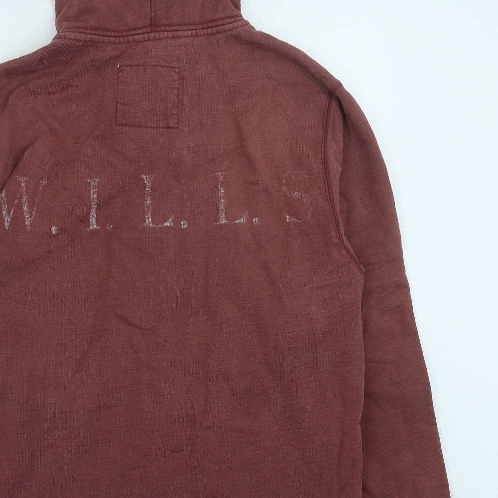 Jack Wills Womens Pink Cotton Pullover Hoodie Size 8 Pullover