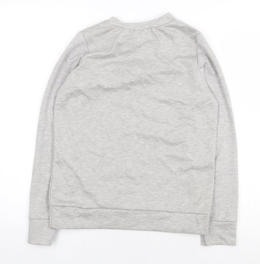 Juliet Womens Grey Polyester Pullover Sweatshirt Size S Pullover