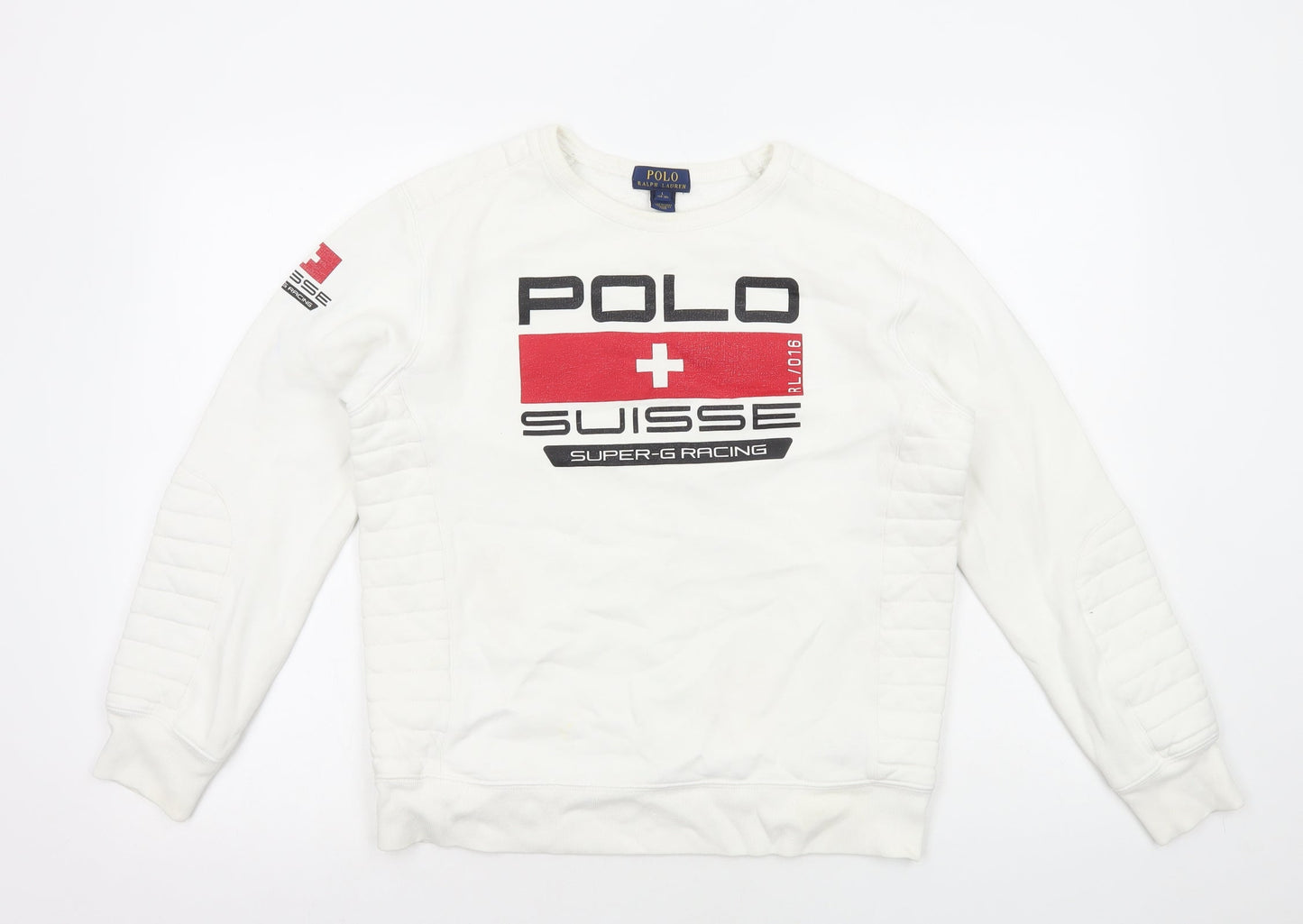 Polo Ralph Lauren Womens White Cotton Pullover Sweatshirt Size L Pullover - Suisse